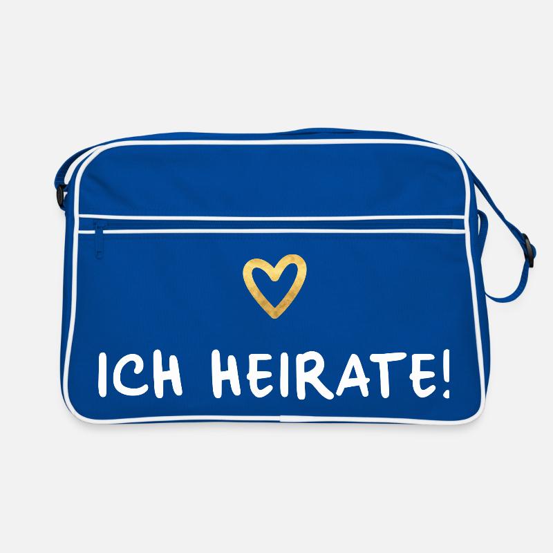 Ich heirate Herz gold Hochzeit Geschenk Retro Tasche
