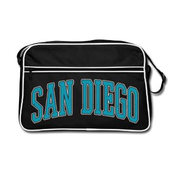 Collection de polices de caractères de blocs de San Diego - Sac Retro - noir/blanc - Devant