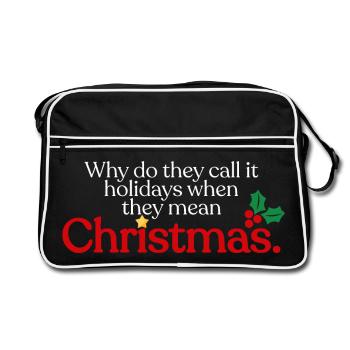 Ils signifient Noël - Sac Retro - noir/blanc - Devant