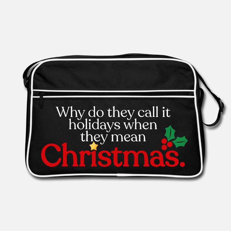 Sie bedeuten Weihnachten - Retro Tasche - Schwarz/Weiß