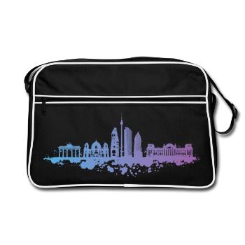 Capitale de la Porte de Brandebourg de Berlin - Sac Retro - noir/blanc - Devant