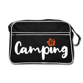 Camping Hawaii Handwriting Camper Caravan Motorhome - Retro Bag - black/white - Front