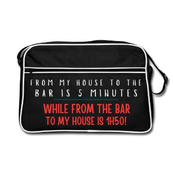 Bar to House: 5 Minutes - Retro Bag - black/white - Front