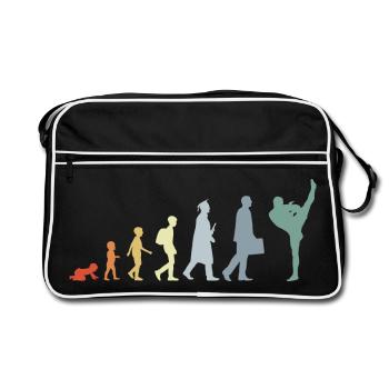 Évolution du kickboxing vintage - Sac Retro - noir/blanc - Devant