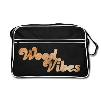 Wood Vibes good coole Citations Holz Wald Natur Fan - Sac Retro - noir/blanc - Devant