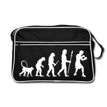 Evolution of Boxing - Retro Bag - black/white - Front