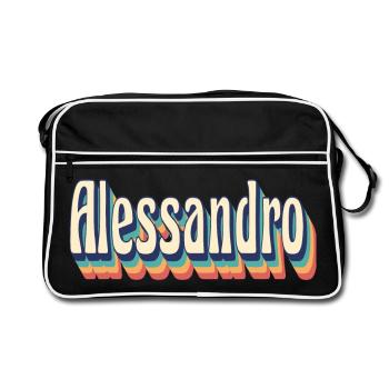 Alessandro t-shirt vintage rétro t-shirt cadeau t-shirt - Sac Retro - noir/blanc - Devant