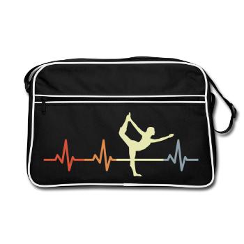 Cardiogramme de yoga - Sac Retro - noir/blanc - Devant