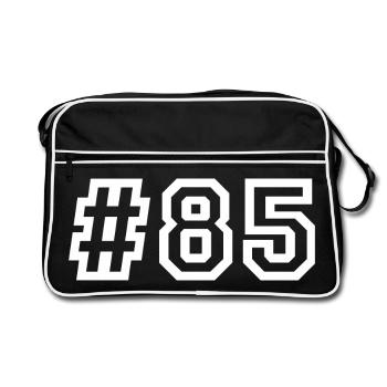 1985 Hashtag - Retro Tasche - Schwarz/Weiß - Vorne