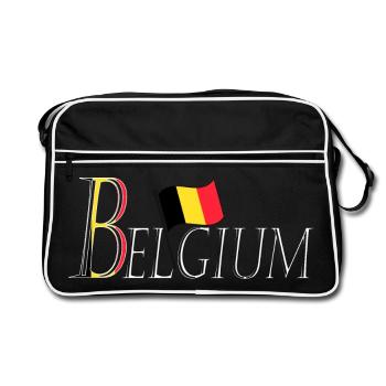 Flag Belgium: an elegant patriotic appearance - Retro Bag - black/white - Front