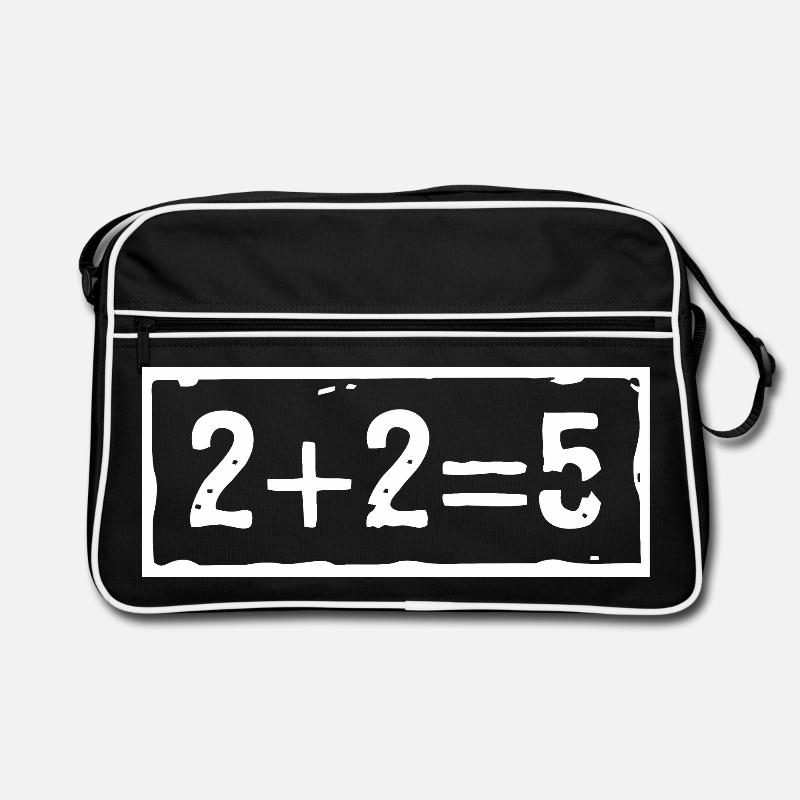 2 plus 2 equals 5 (dark) Retro Bag