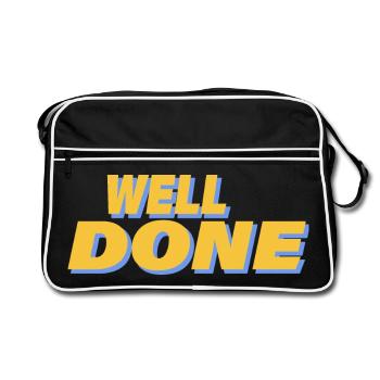 WELL DONE - Retro Tasche - Schwarz/Weiß - Vorne