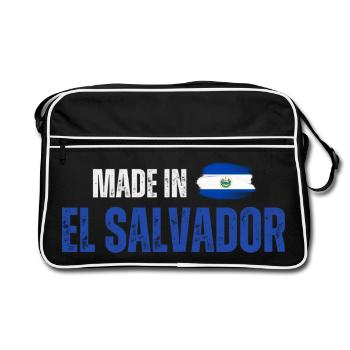 Made in El Salvador, fierté salvadorienne - Sac Retro - noir/blanc - Devant