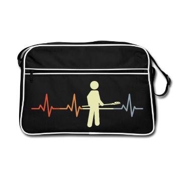 Baker stick figures heart palpitations - Retro Bag - black/white - Front