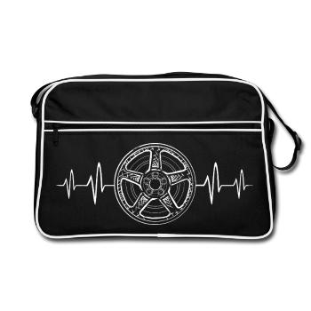 Jante en alliage avec battement de cœur - tuners et fans de voitures - Sac Retro - noir/blanc - Devant