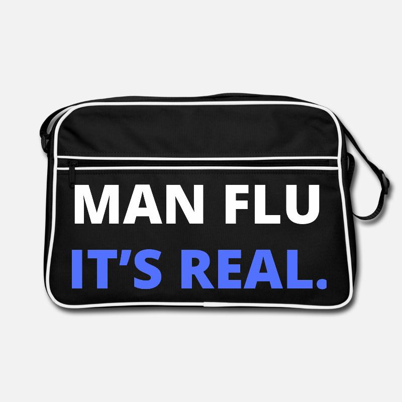 Mann Grippe Es ist echte Illustration Retro Tasche