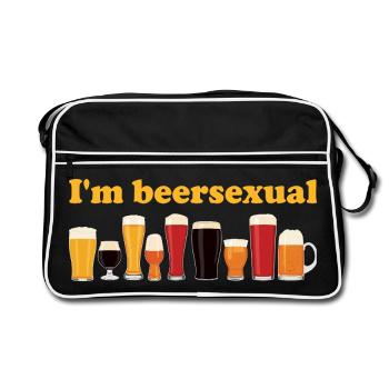 I'm Beersexual Drinking Beer Lovers - Retro Bag - black/white - Front