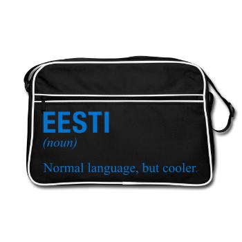Estonian language Estland - Retro Tasche - Schwarz/Weiß - Vorne