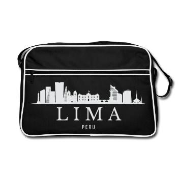 Lima Skyline, Lima Pérou - Sac Retro - noir/blanc - Devant
