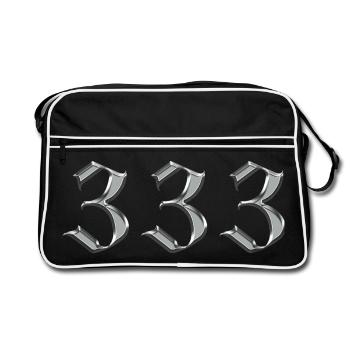 Soutien Angel Number 333 - Sac Retro - noir/blanc - Devant