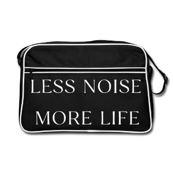 Less noise, more life, typography - Retro Bag - black/white - Front