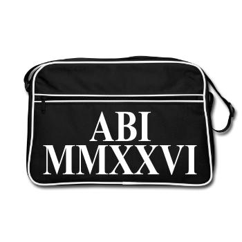 Abitur 2026 - Abitur - Roman numerals - Latin - Retro Bag - black/white - Front