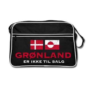 Greenland Flag Distress Unity - Retro Bag - black/white - Front