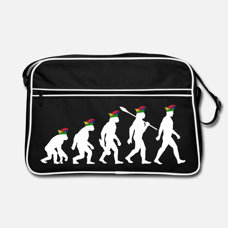 Homo Karnevalis | Evolution der Narren, Fastnacht Retro Tasche