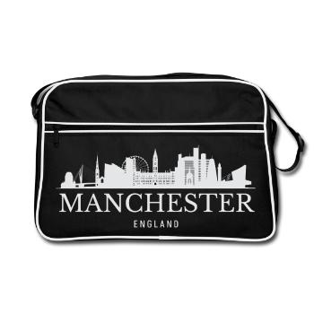 Manchester Skyline, Manchester England - Retro Bag - black/white - Front