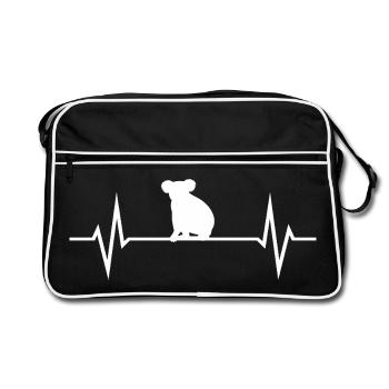 Koala ECG Heartbeat Love - Sac Retro - noir/blanc - Devant