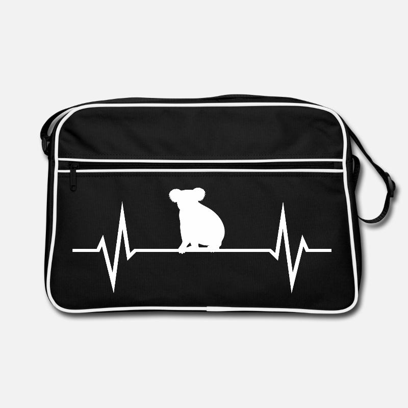 Koala EKG Herzschlag Liebe Retro Tasche