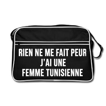 Rien Ne Me Fait Peur Femme Tunisienne Humour - Sac Retro - noir/blanc - Devant