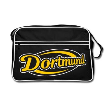 Dortmund Retro Logo Print - Retro Bag - black/white - Front