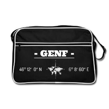 Coordonnées Genève - Sac Retro - noir/blanc - Devant