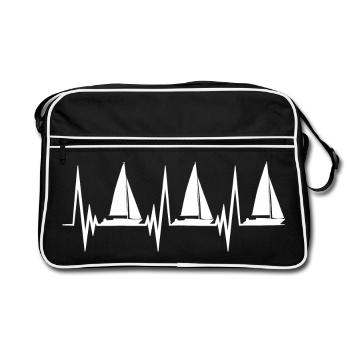 Sailing Heartbeat - Retro Bag - black/white - Front