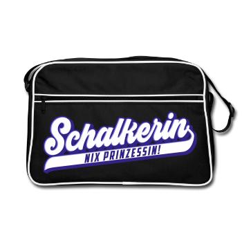 Nix Prinzessin, Schalkerin | Farben änderbar - Retro Tasche - Schwarz/Weiß - Vorne