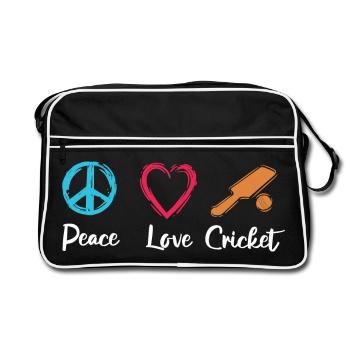 Peace Love Cricket - Retro Bag - black/white - Front
