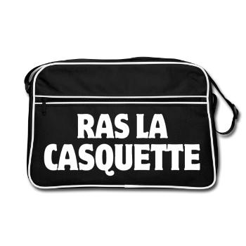 j'en ai marre, ras la casquette, casquette - Sac Retro - noir/blanc - Devant