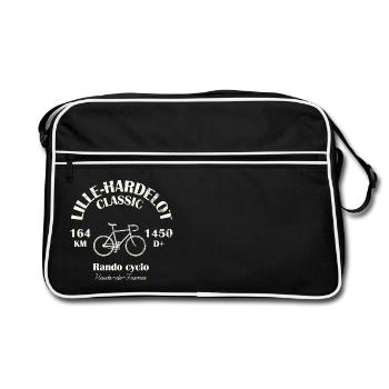 Radtour Lille-Hardelot, in Hauts-de-France. - Retro Tasche - Schwarz/Weiß - Vorne