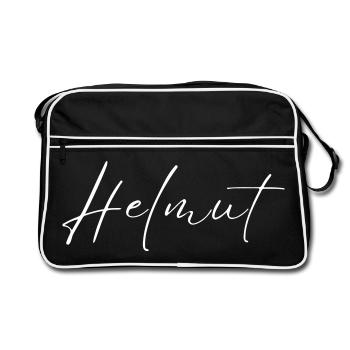 Helmut Name T-Shirt Gift for Men - Retro Bag - black/white - Front