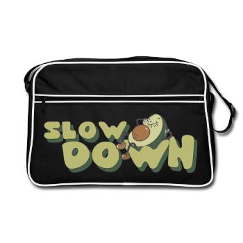 Slow Down Relax Avocado Retro Positive - Retro Bag - black/white - Front