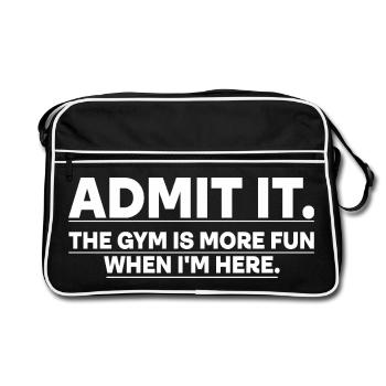 Funny Gym workout Shirts for men and women  - Retro Bag - black/white - Front