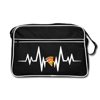 Battement de cœur de la pizza - Sac Retro - noir/blanc - Devant
