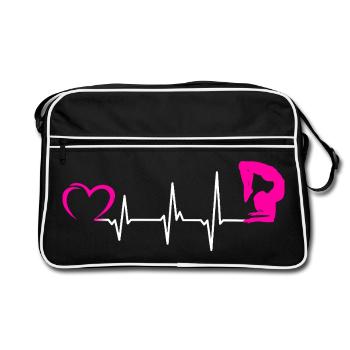 Zitat Für Einen Schlangenmensch - Retro Tasche - Schwarz/Weiß - Vorne