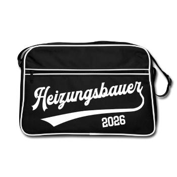 Ingénieur en chauffage 2026 Apprentissage Profession Chauffage Construction - Sac Retro - noir/blanc - Devant