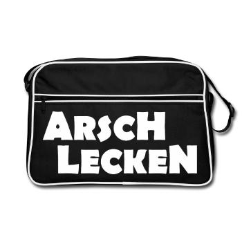Ass licking - Retro Bag - black/white - Front