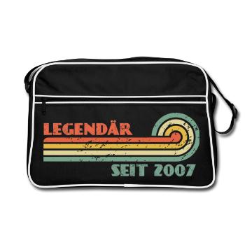 19. Geburtstag Legendär Seit 2007 Jahrgang - Retro Tasche - Schwarz/Weiß - Vorne