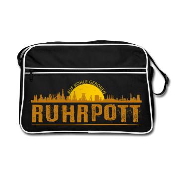 Ruhrpott Skyline - Retro Bag - black/white - Front