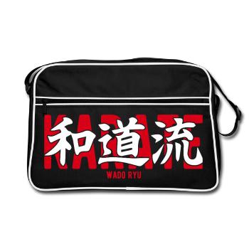 Wado Ryu Karate Kanji Art martial japonais - Sac Retro - noir/blanc - Devant