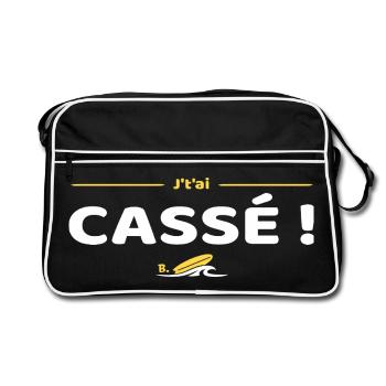 J'tai cassé ! Réplique culte Brice de Nice - Sac Retro - noir/blanc - Devant